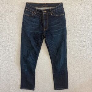 Nudie Jeans Brute Knut sz 27 x 32 Crinkle Blues Organic Cotton MSRP $240